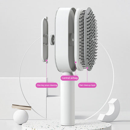 Hair Brush Self Cleaning with Retractable Bristles, Nylon Detangling Brush – image 5