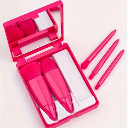 Makeup Brush Set with Mirror, Travel Makeup Brushes with Case – image 4