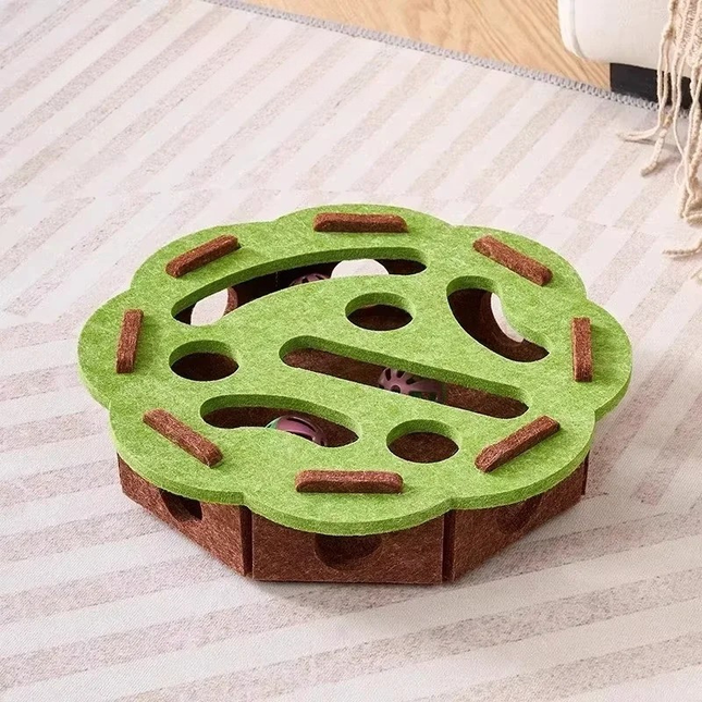 Interactive Cat Toy, Felt Cat Puzzle Toy Box with Bells – image 12
