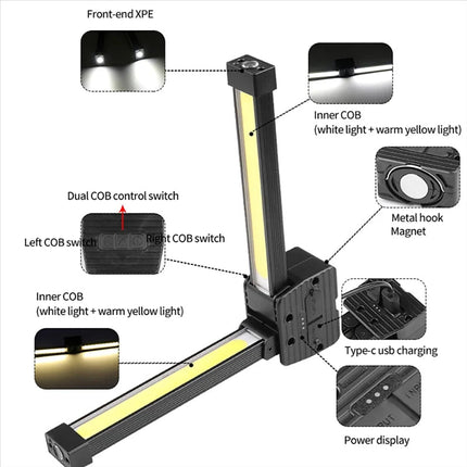 LED Work Light with Magnetic Base and Hook