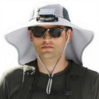 Wide Brim Hat with Fan, Solar Fan Hat and Sun Protection Hat, Battery Powered Cooling Cap with Neck Shawl