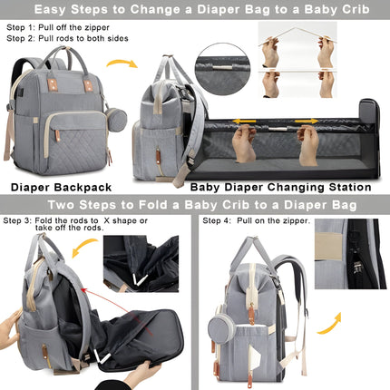 Diaper Bag Backpack in Grey – image 6