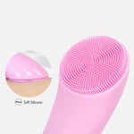 TUZWA Facial Cleansing Brush with Heat, 5 Vibration Modes, Silicone Face Scrubber, 104°F Warming Tip & Charging Stand