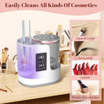 Tuzwa Electric Makeup Brush Cleaner & Dryer – Automatic High-Speed Spinning Brush Cleaning Machine with Multiple Silicone Collars