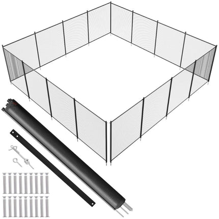 Pool Fence for Inground Pools, Removable Pool Safety Fence with Aluminum Alloy Poles