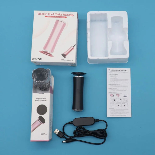 Electric Callus Remover for Feet, Electric Foot File with 60 Sanding Discs