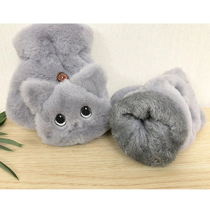 Plush Animal Cold Weather Gloves, Fingerless Gloves with Flip Mitten Cover – image 4