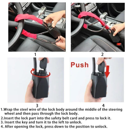 Steering Wheel Locks for Cars and SUVs, Heavy Duty Car Anti Theft Device