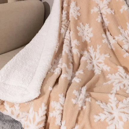 Christmas Throw Blanket, Lamb Wool Blanket Throw for Sofa and Bed