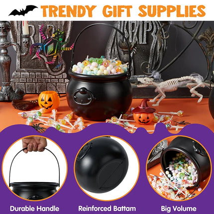 Witch Cauldron Trick or Treat Bucket, Plastic Cauldron Bowl for Halloween Decorations and Party – image 4