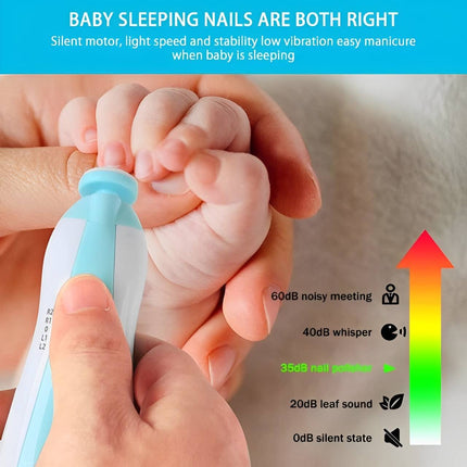 Newborn Nail Trimmer Electric with LED Light, Baby Nail Trimmer with 6 Grinding Heads – image 4