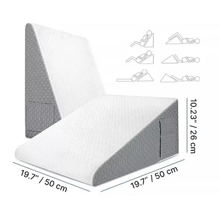 Triangle Memory Foam Pillow for Sleeping, Bed Wedge Pillow for Snoring with Washable Cover – image 7