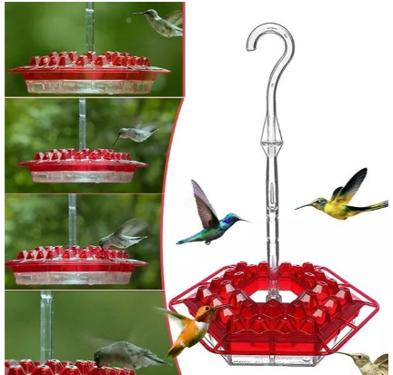 Tuzwa Ant-Proof Hummingbird Feeder – Outdoor Nectar Bird Feeder with Built-In Perch & Easy-Fill Design