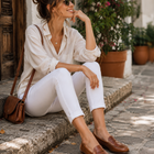 Womens Loafers, Slip On Loafers with Heel, Vintage Round Toe Comfortable Work Shoes for Women