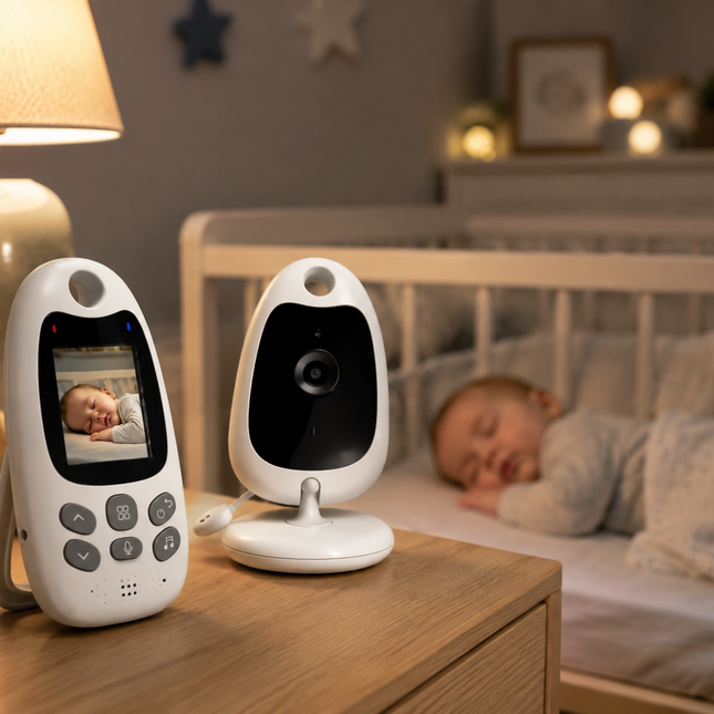 Wireless video and audio baby monitor, 3.5 inch color screen with night vision and two-way talk, 300 m range