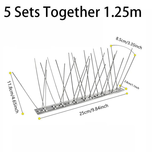 Outdoor Stainless Steel Bird Spikes, Bird Deterrent Spikes for Fence and Roof – image 6