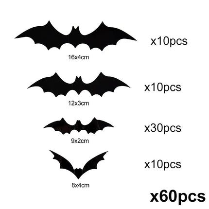 3D Bat Wall Stickers for Halloween Decorations Indoor and Outdoor, Halloween Party Decor – image 8