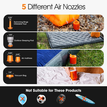 Portable Air Pump, Mini Electric Air Pump with LED Light