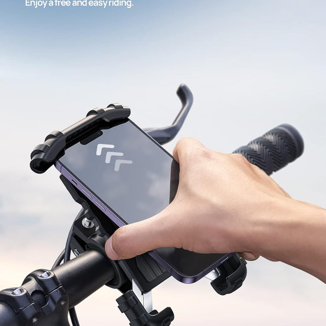 Motorcycle Phone Mount, Locking Handlebar Phone Holder for Motorcycle