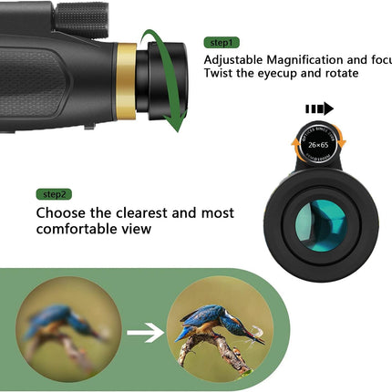 Monocular Telescope with Phone Holder and Tripod, 12x60 Handheld Telescope for Adults – image 4