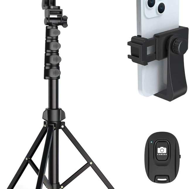 Tripod Stand for Phone and Camera, Aluminum Camera Tripod for Travel