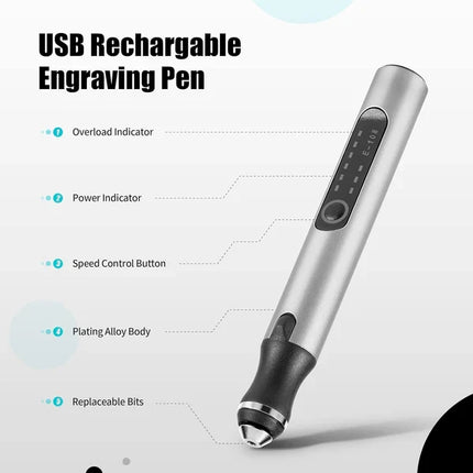 Cordless Engraving Pen, Cordless Rotary Tool with Drill Bits and Sanding Discs
