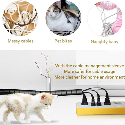 Pet Proof Cable Management Sleeve installed on a desk – image 6