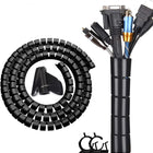 Cable Organizer for Desk, Cord Organizer with Cut to Length Cable Sleeve, Pet Proof