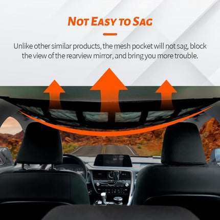 Car Ceiling Cargo Net with Zipper, Car Interior Accessories
