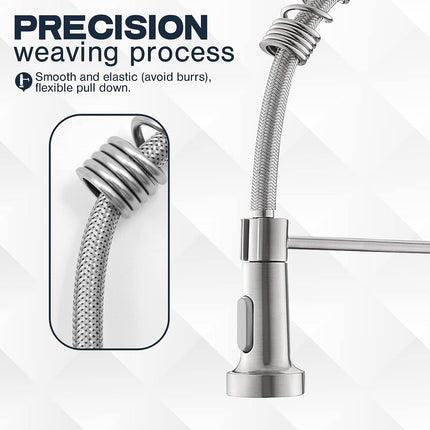 Kitchen Faucet with Pull Down Sprayer, Kitchen Sink Faucet 360 Rotation – image 12