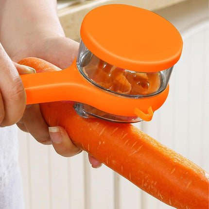 Potato Peeler with Dual Blade Heads, Apple Skin Vegetable Peeler with Peel Storage Box