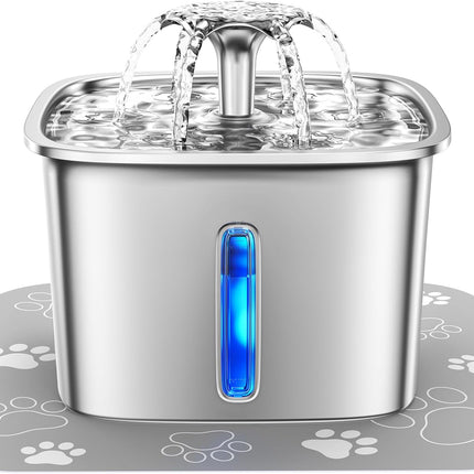 Cat Water Fountain 95oz, Stainless Steel Cat Water Fountain with 5 Stage Filter