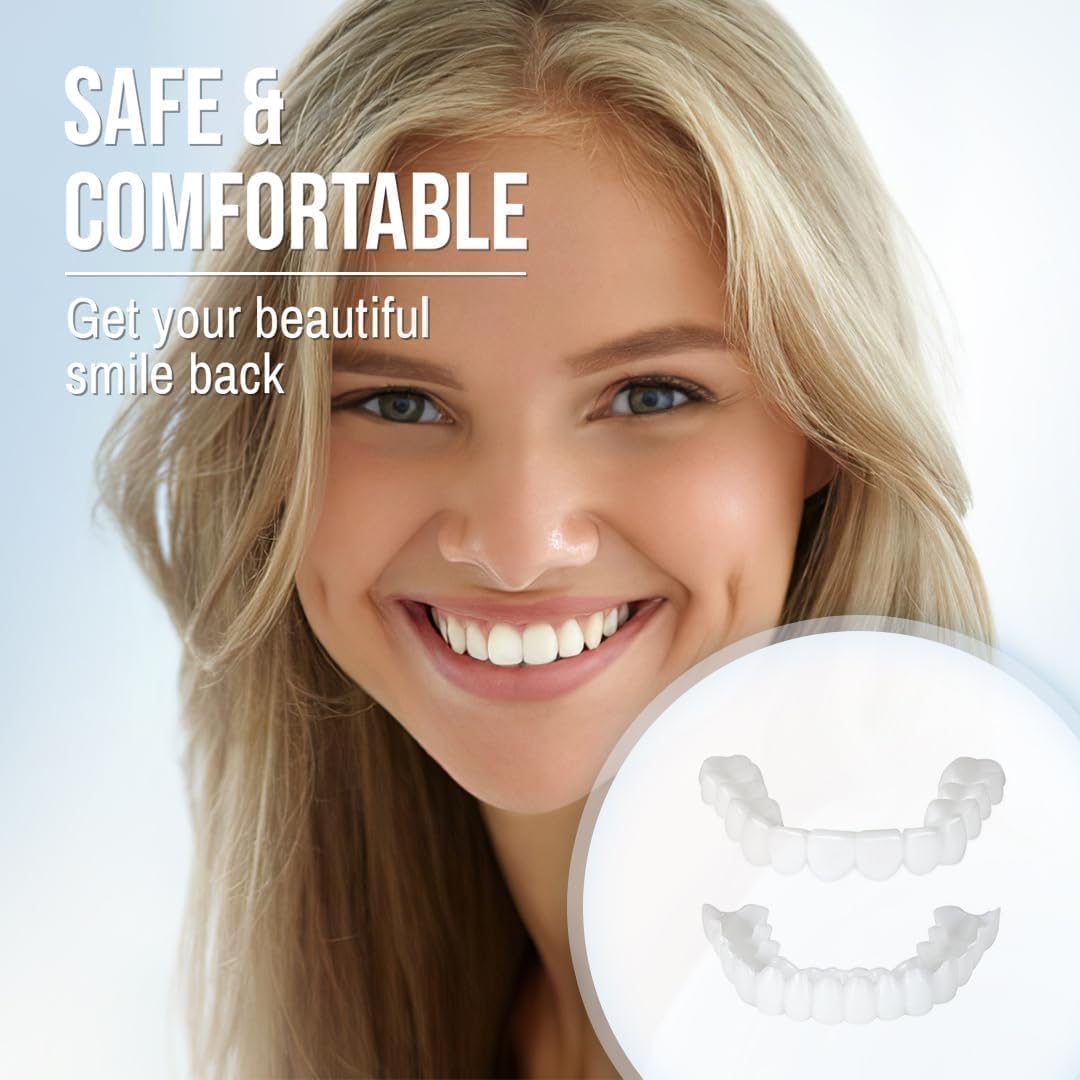 Tuzwa Clip-On Veneers – Natural-Looking Removable Cosmetic Teeth Cover for Temporary Smile Enhancement