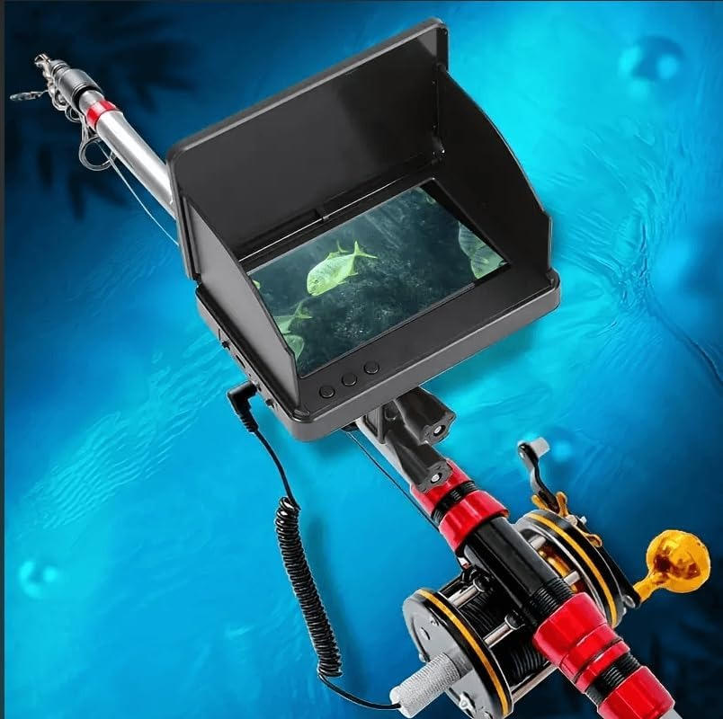 Tuzwa Underwater Fishing Camera – 4.3" LCD Fish Viewing System, 98FT Cable, Night Vision, 5000mAh Battery, Depth & Temperature Display