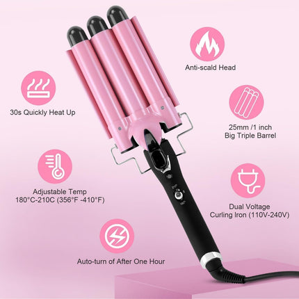 3 Barrel Curling Iron, Hair Waver