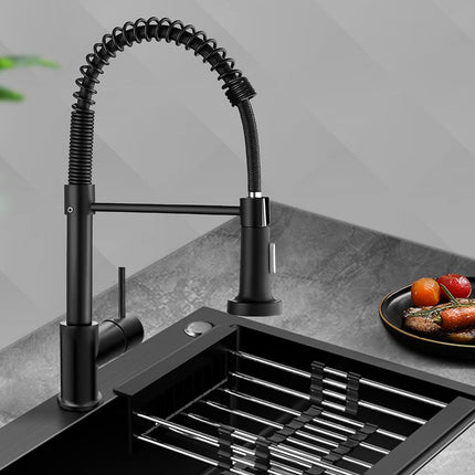Kitchen Faucet with Pull Down Sprayer, Stainless Steel Kitchen Faucets Solid Brass – image 9