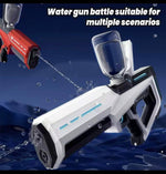 Tuzwa Electric Water Gun – Rechargeable Automatic Water Blaster with Auto Suction, 300ml Tank & 8–10m Long Range