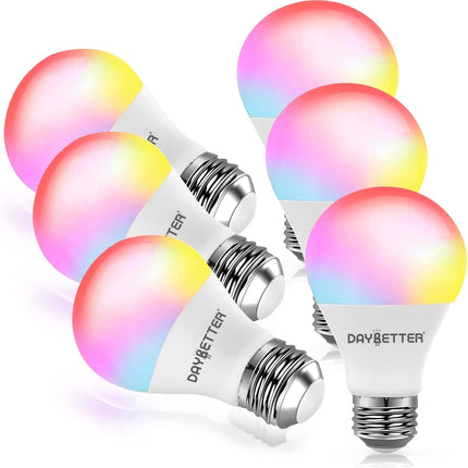 LED Light Bulbs 6 Pack, Color Changing Smart Light Bulbs for Alexa and Google Home, 9W Dimmable A19 E26 Light Bulb, WiFi