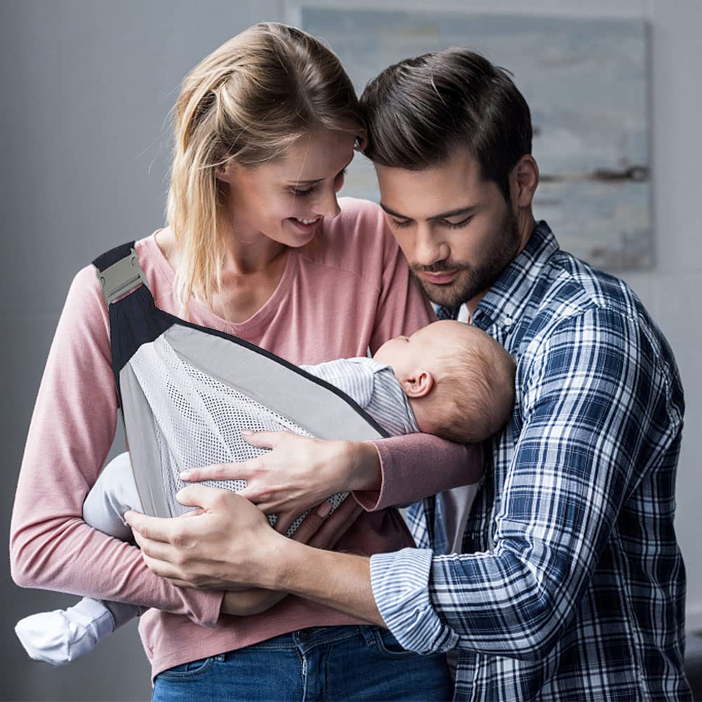 Tuzwa Mesh Baby Carrier – Adjustable Baby Carrier Wrap with Padded Straps, Breathable Front & Hip Carrier, 45 lb Capacity, Machine Washable