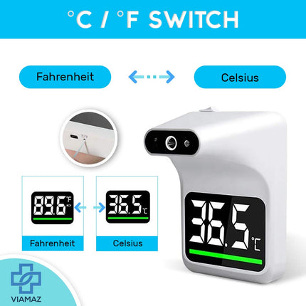 Infrared Thermometer, Wall Mounted Forehead Thermometer for Adults