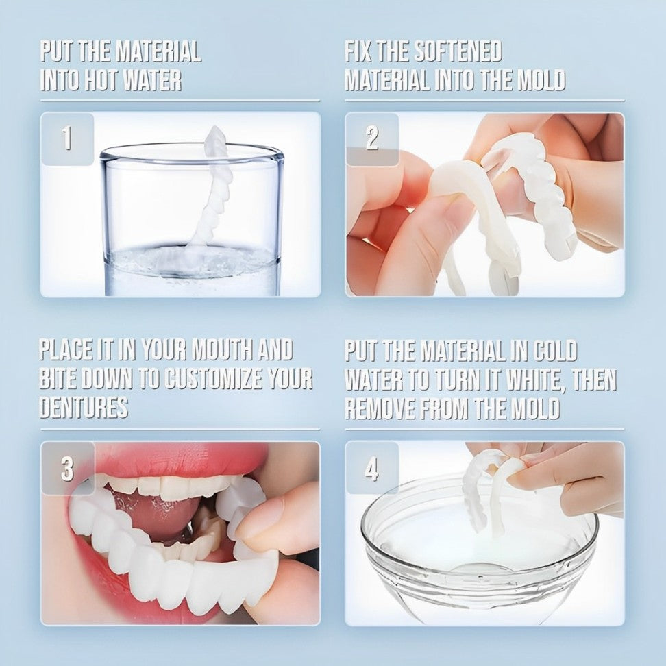 Tuzwa Clip-On Veneers – Natural-Looking Removable Cosmetic Teeth Cover for Temporary Smile Enhancement