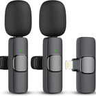 Wireless Microphone 2 Pack, Wireless Lavalier Microphone for Phone and Tablet, Lapel Mic for Vlogging and Podcast