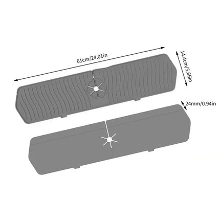 Sink Splash Guard Silicone Faucet Mat, Sloped Splash Tray with Sponge and Soap Rest for Kitchen Counters – image 10