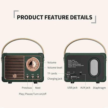 Bluetooth Speakers Retro with Rotary Volume Dial – image 4