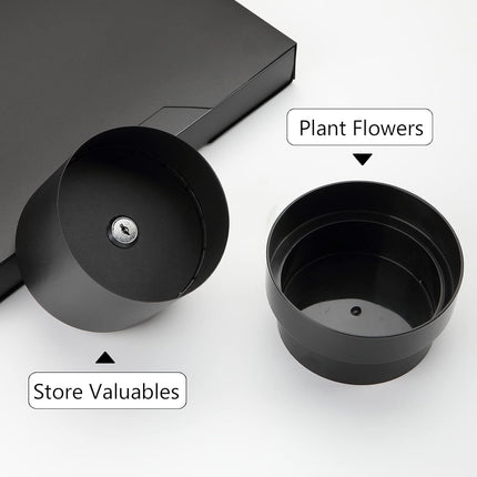 Lock Box with Key Hidden in a Flower Pot, Diversion Safe with Steel Chamber and 2 Keys – image 4
