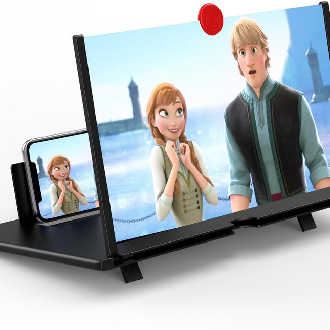 Phone Screen Magnifier 16 Inch, Cell Phone Screen Magnifier 2-4x for Movies, Foldable Smartphone Screen Magnifier