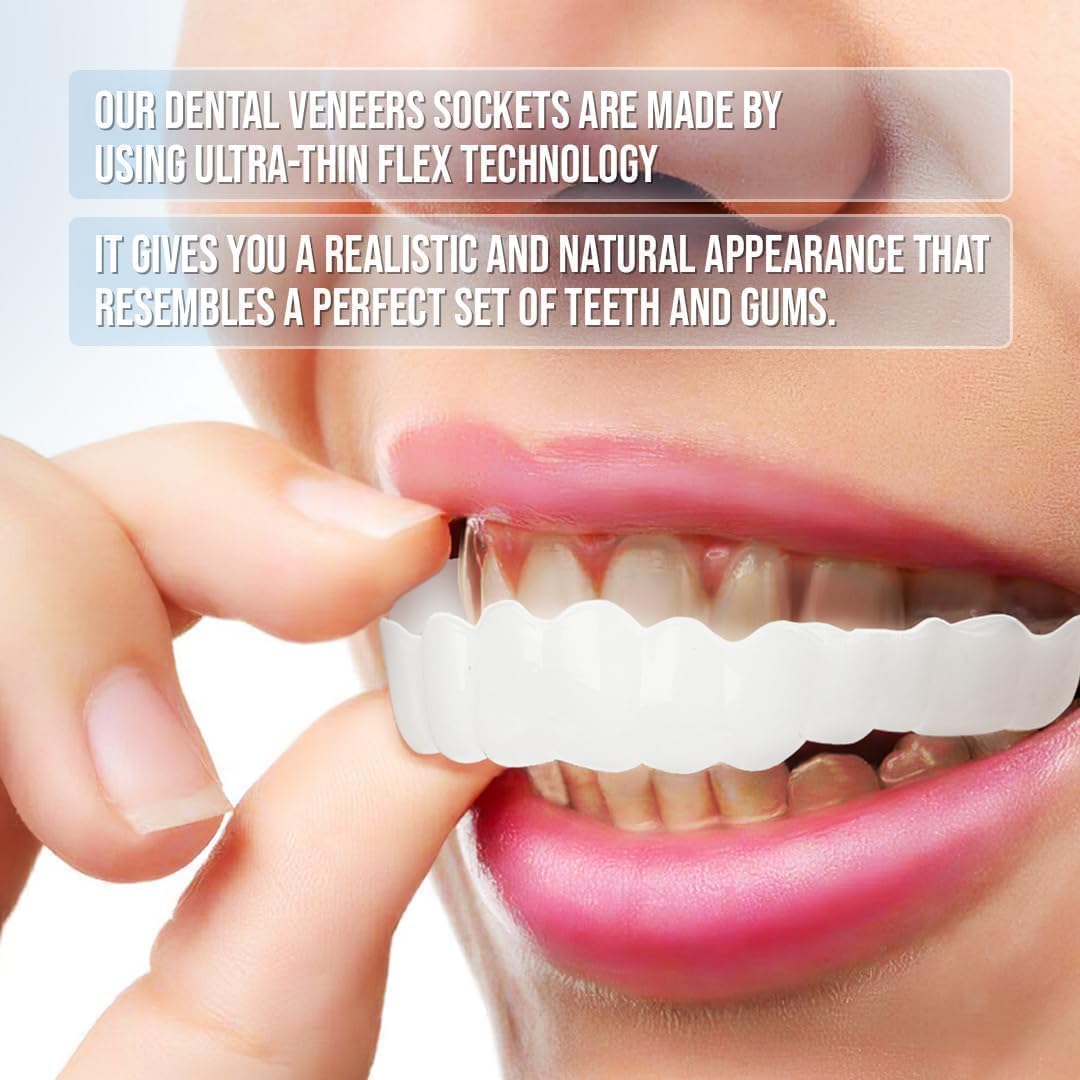 Tuzwa Clip-On Veneers – Natural-Looking Removable Cosmetic Teeth Cover for Temporary Smile Enhancement