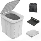 Camping Portable Toilet, Foldable Camping Toilet with Ergonomic Seat Cushion, Extra Large Portable Toilet for Elderly