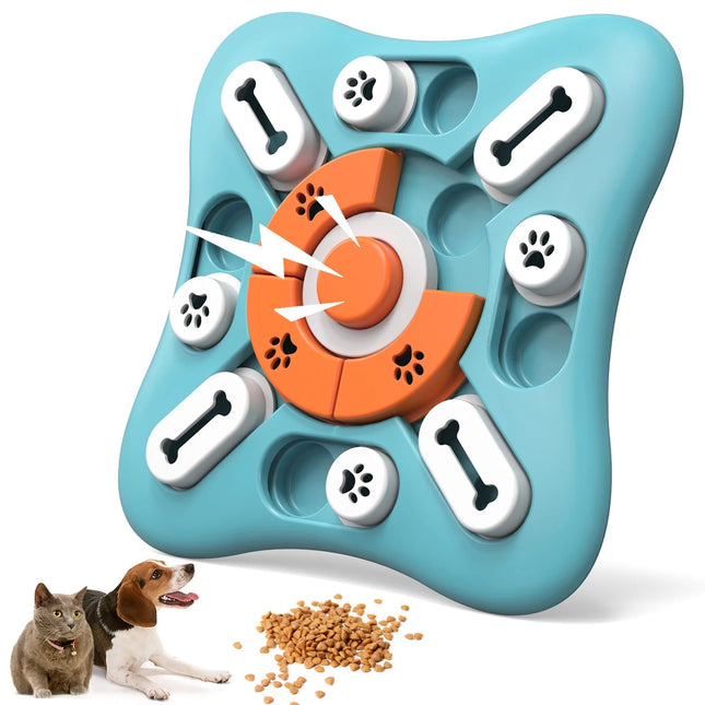 Interactive Dog Toy, Dog Puzzle Toy for Smart Dogs, Dog Enrichment Toy with Squeaker and Treat Dispenser