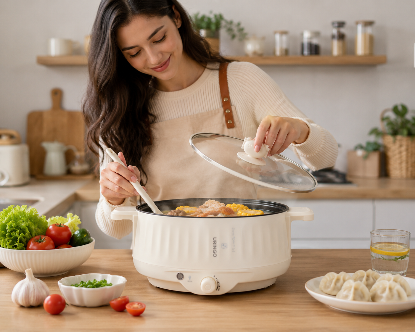 Tuzwa Multi-Layer Electric Cooker | Non-Stick Mini Hot Pot & Steamer with Rapid Heating for Rice, Noodles & Healthy Meals